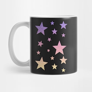 Pink Purple Yellow Ombre Faux Glitter Stars Mug